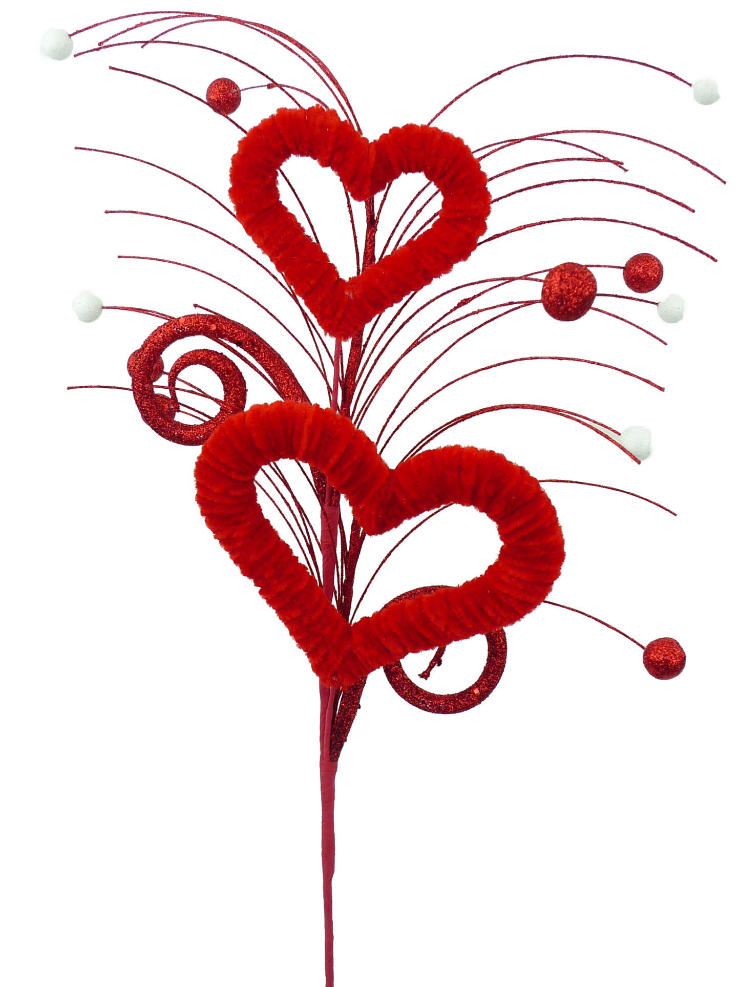 62584RD 27" Open Heart Curl Spray Red