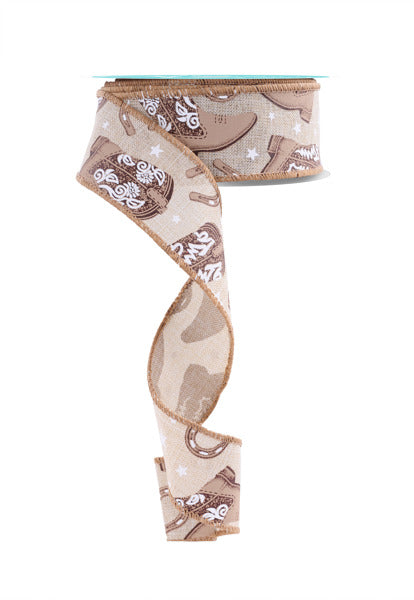 RGF153518 1.5" x 10yd Cowboy Boots Lt Natural/Brwn/Tan/Wht