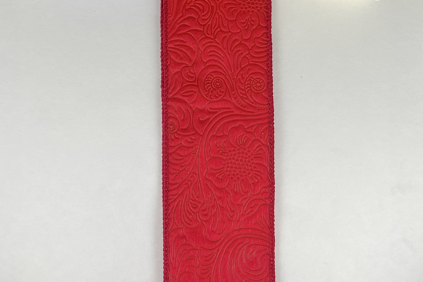 42466-40-12 2.5"X10YDS Embossed Flower Red