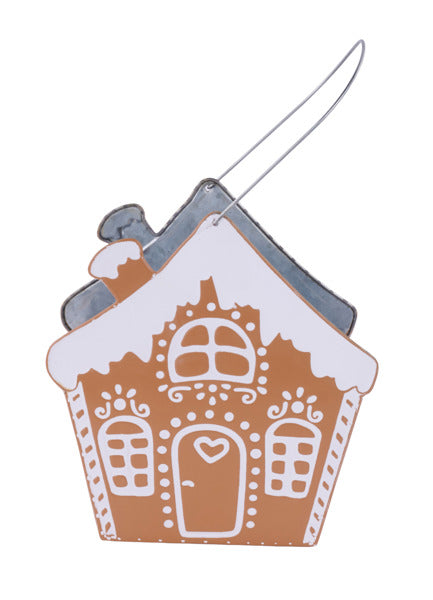 XC0175 9.75"H x 9.25"L Gingerbread Bucket Tan/White