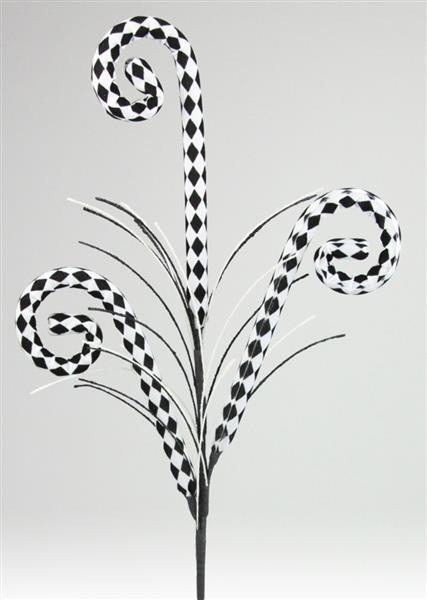 MN018336 31"L Harlequin Tubing Coil Spray Black/White