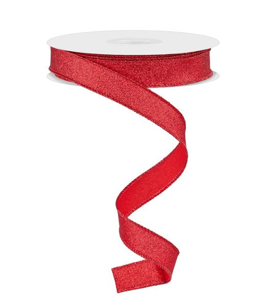 RGF108924 5/8" x 10yd Shimmer Glitter Red