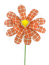 63277OR 24" Plaid Sunflower Spray Orange/White/Yellow