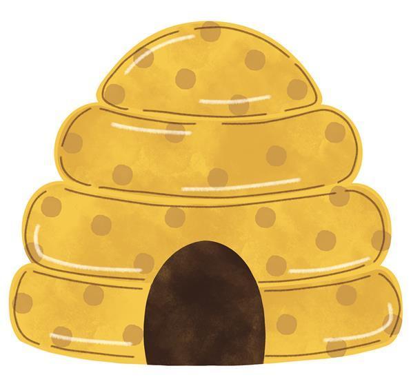 MD0792 12”Lx10.5”H Metal/Embossed Beehive Yellow/Brown/Gold