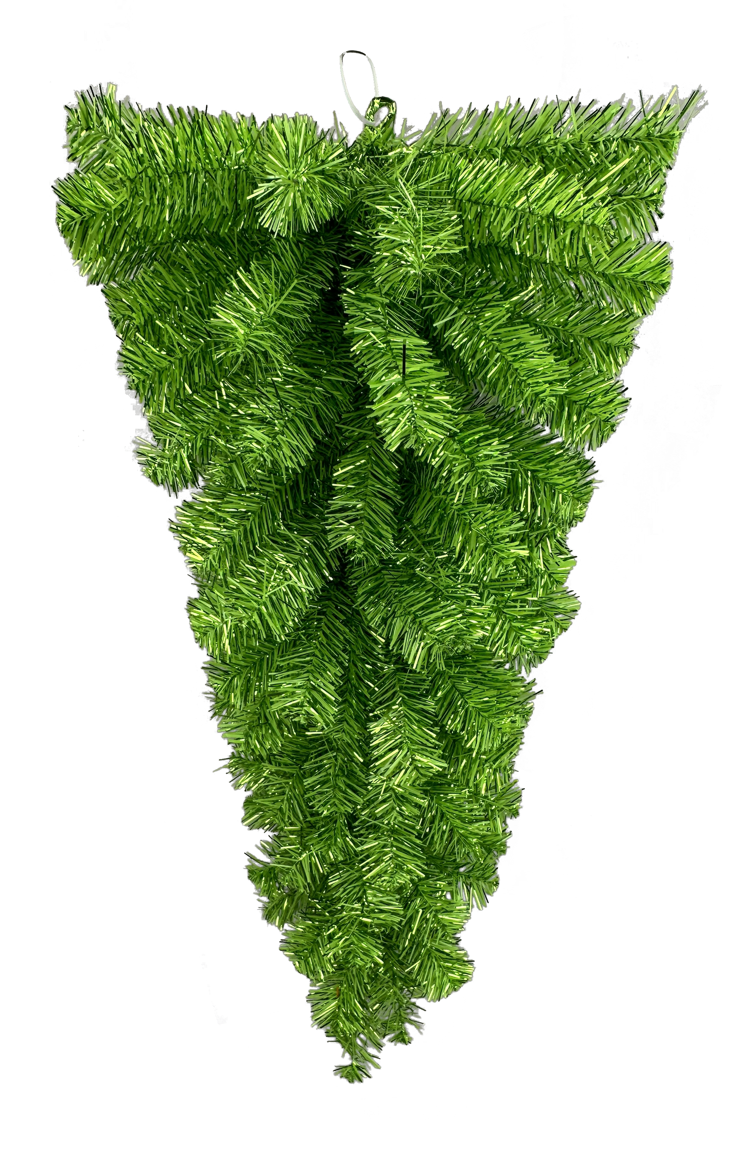 57197TE32 Green Tinsel Teardrop H32 Green