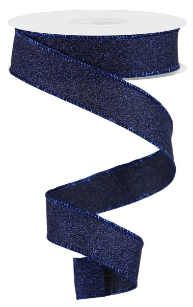 RGE738019 7/8" x 10yd Fine Glitter On Royal Navy Blue