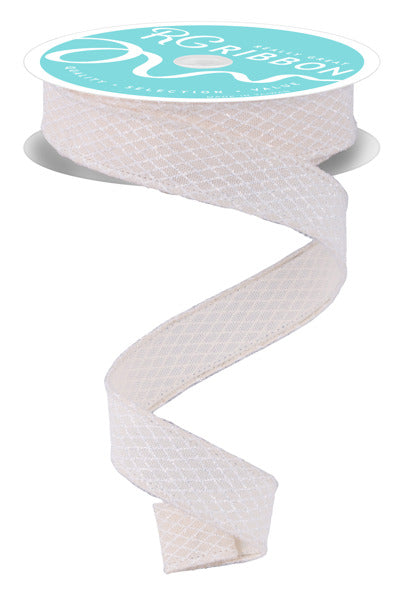 RGF7695C2 7/8" x 10yd Mini Harlequin Cream/White