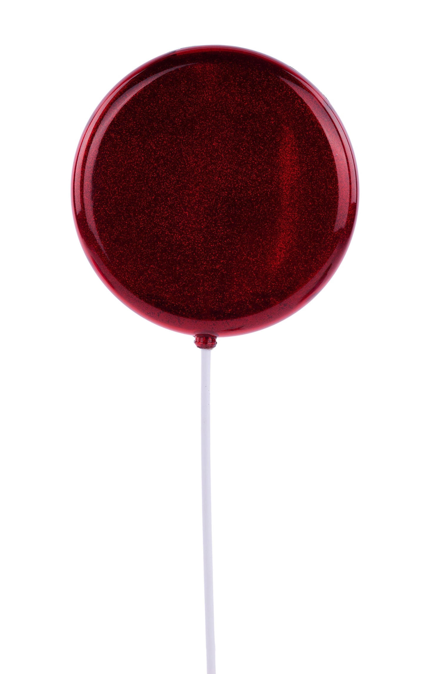 XC120724 150mm Glitter Lollipop with Stick – Red – 13.75" OAL