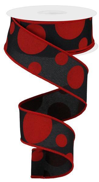 RGB115002 1.5" x 10yd Giant Three Size Dot/Pg Black/Red