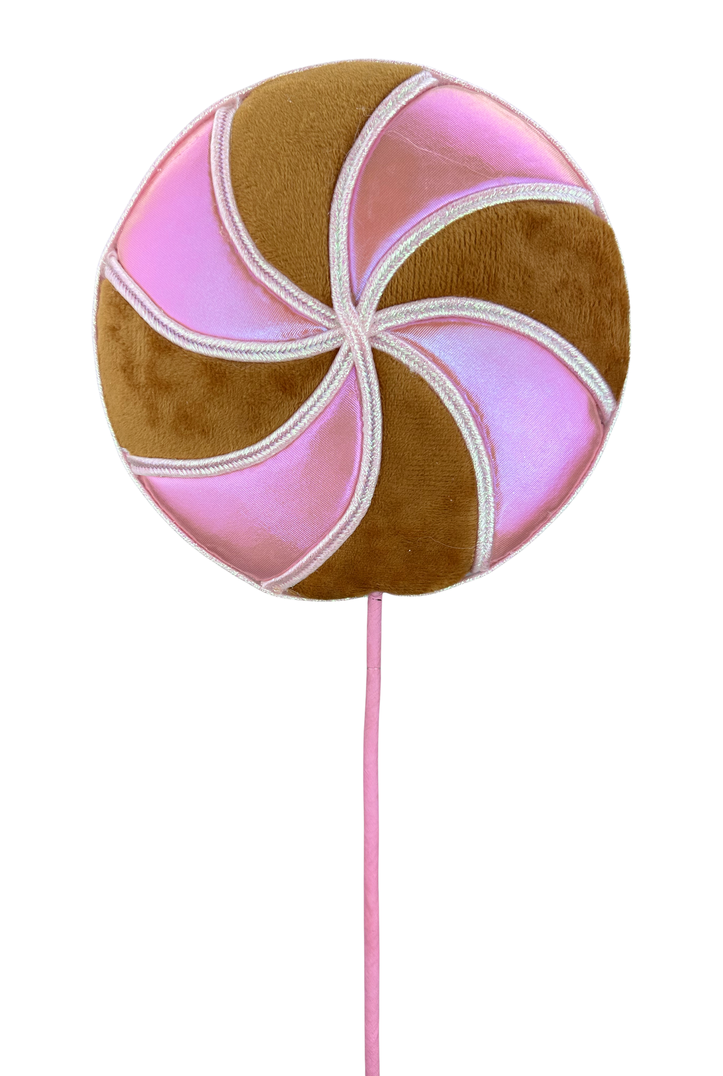 86445BNPK 22"H DIA 10" Gingerbread Lollipop Spray Brn/Pink