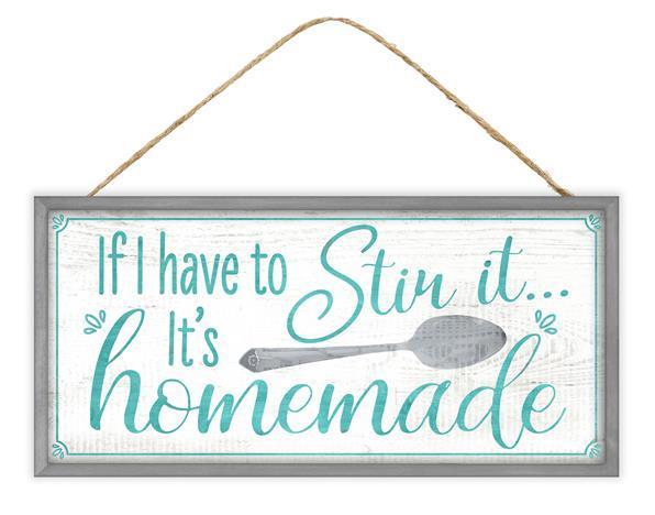 AP7233 12.5"L x 6"H It's Homemade Sign White/Teal/Grey