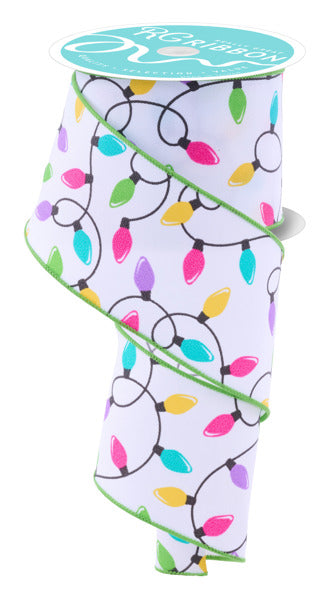 RGF1603J3 2.5" x 10yd Christmas Lights Wht/Pnk/Ylw/Turq/Prpl