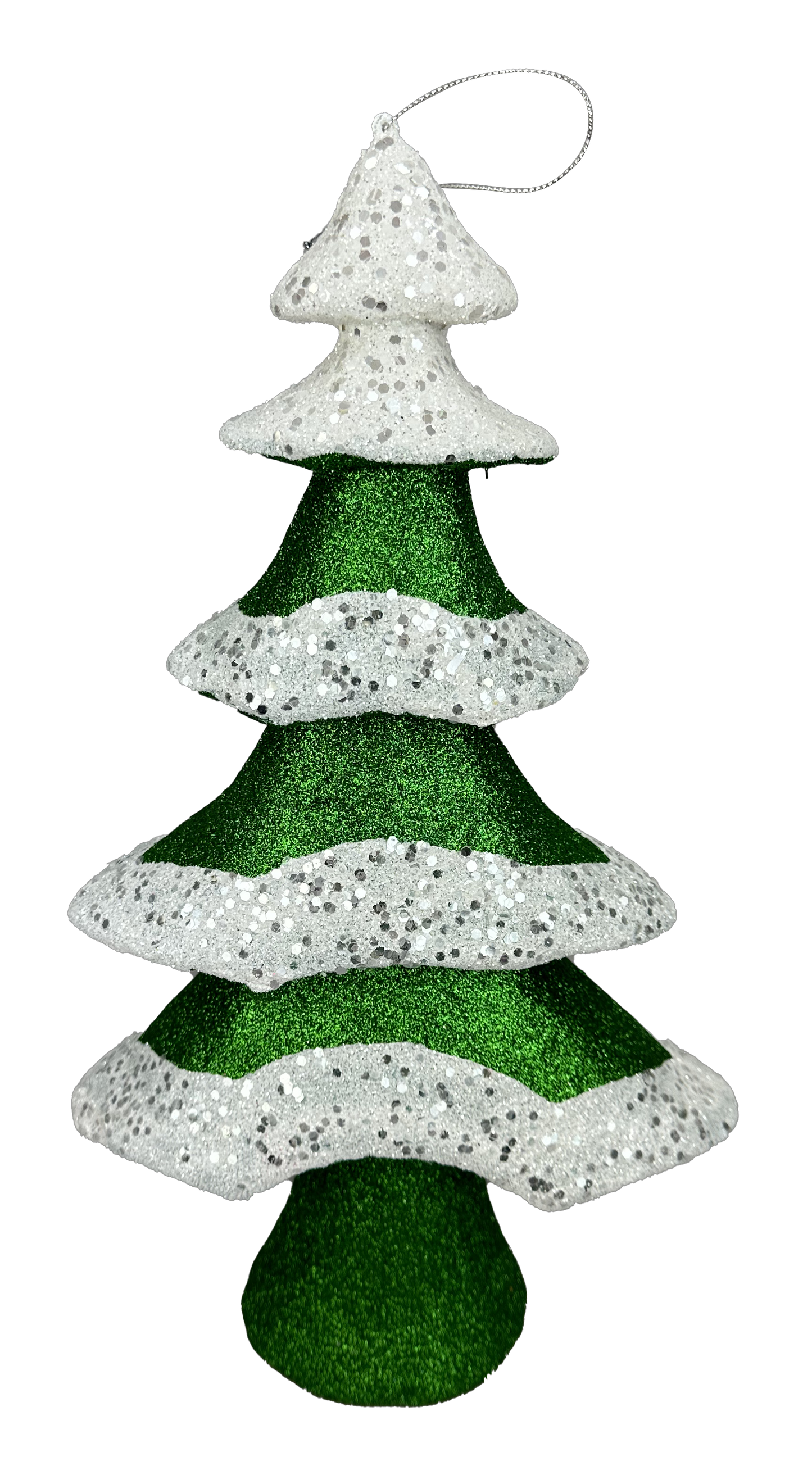 85947GN Orn Christmas Tree H15xW9xD3 Green/White