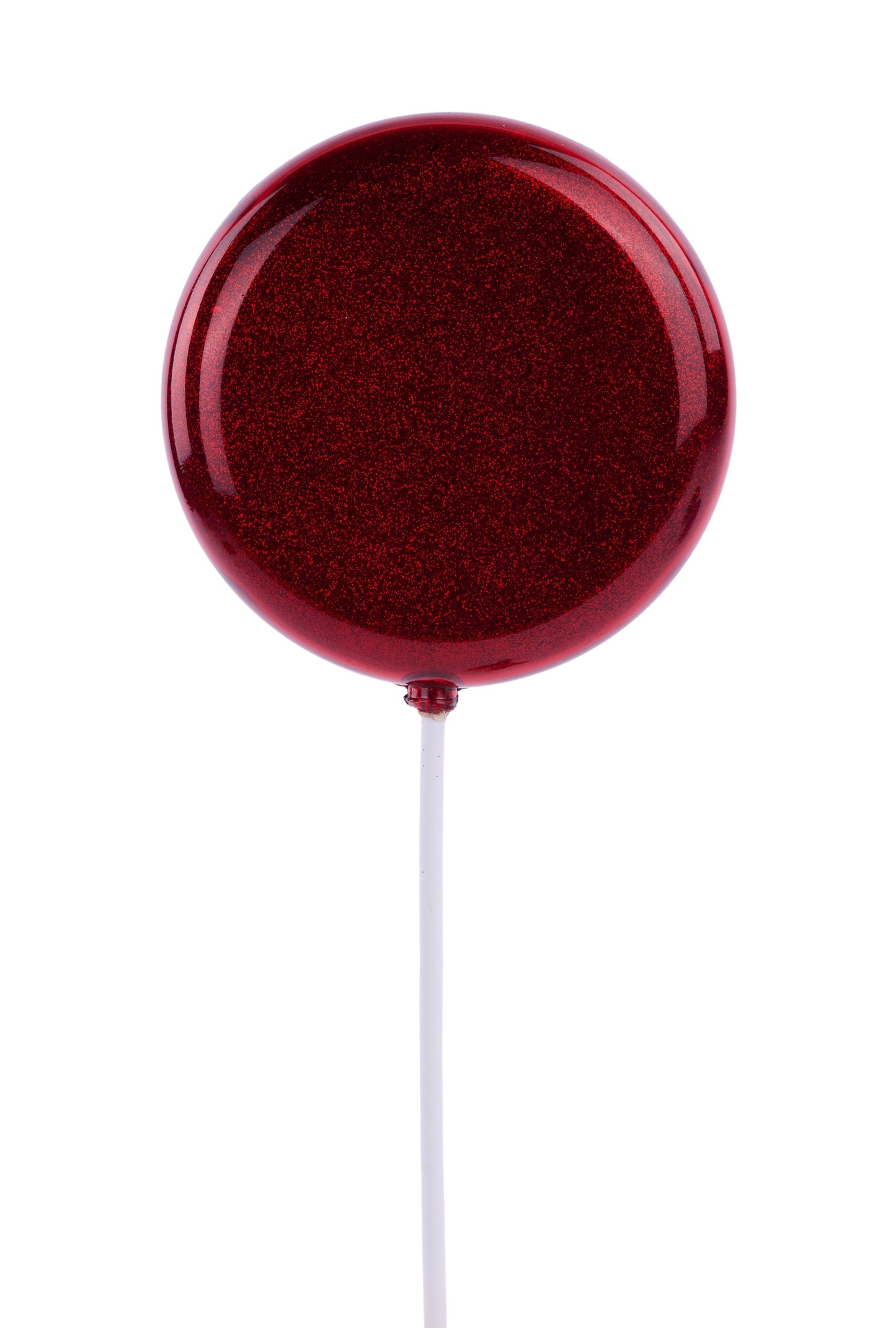 XC120624 120mm Glitter Lollipop with Stick – Red – 11.75" OAL