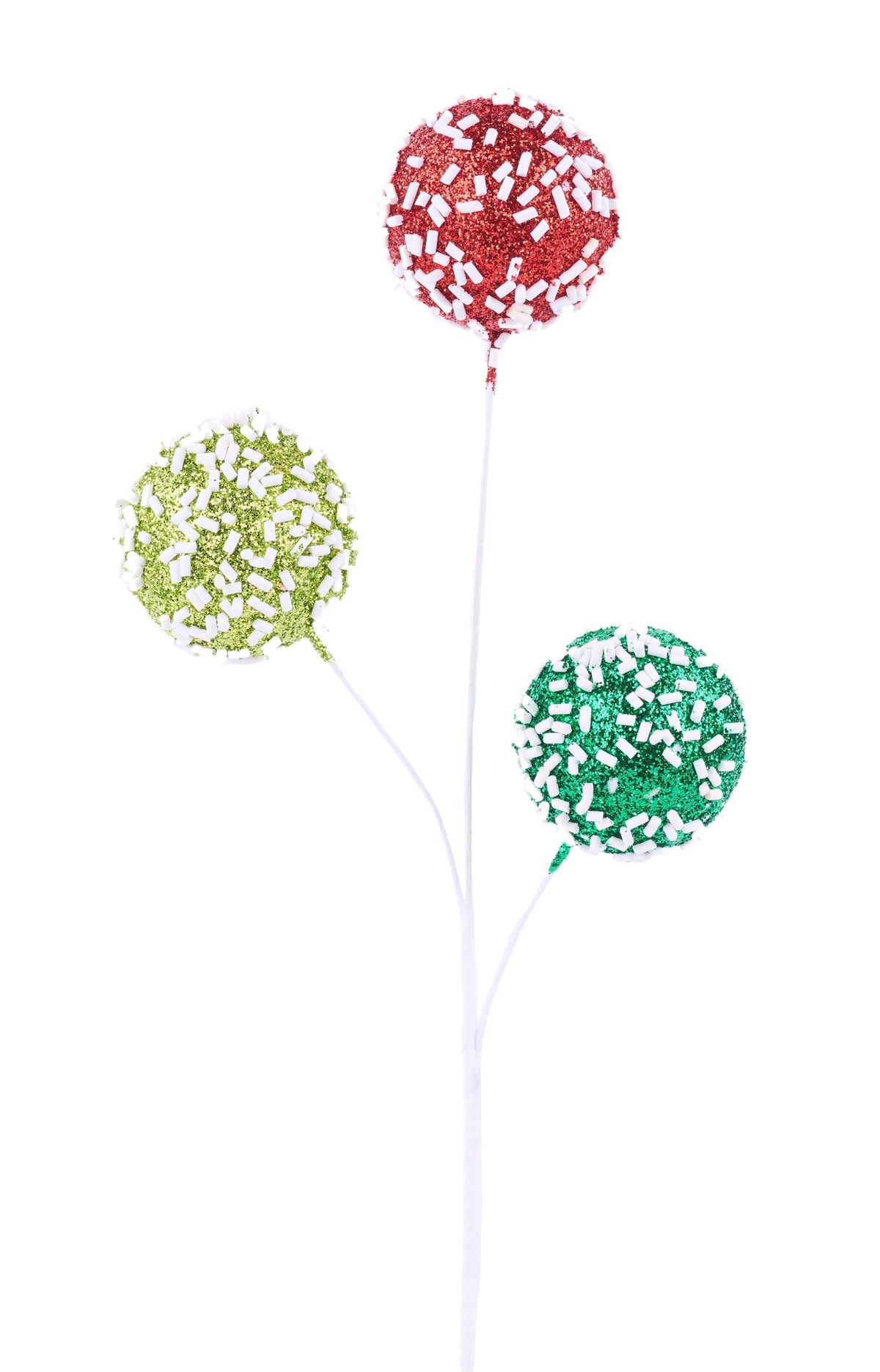 MN0394J3 11.5"L Cake Pop Pick W/Sprinkles Red/Lime Green/Emerald