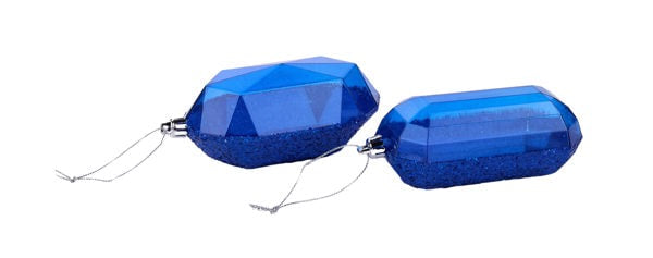XJ552325 5.25"L Laser Glitter Gem Ornament Royal Blue