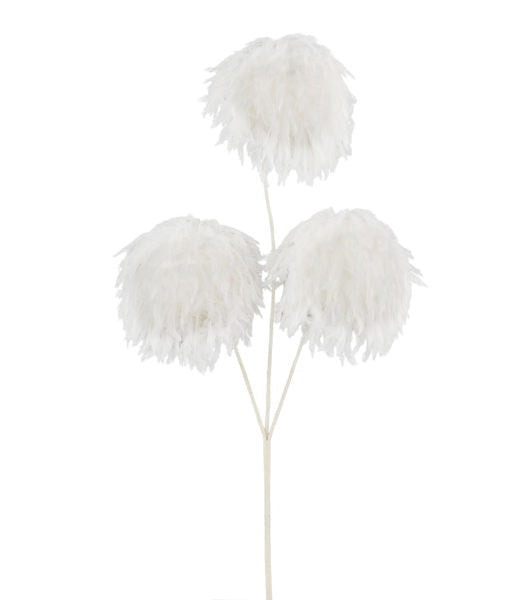 MN025427 16" Furry Fabric Ball Spray White