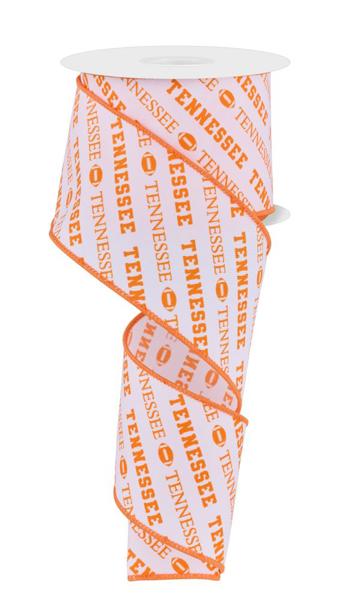 RGF1128 2.5" x 10yd Tennessee Diagonal Pattern White/Orange