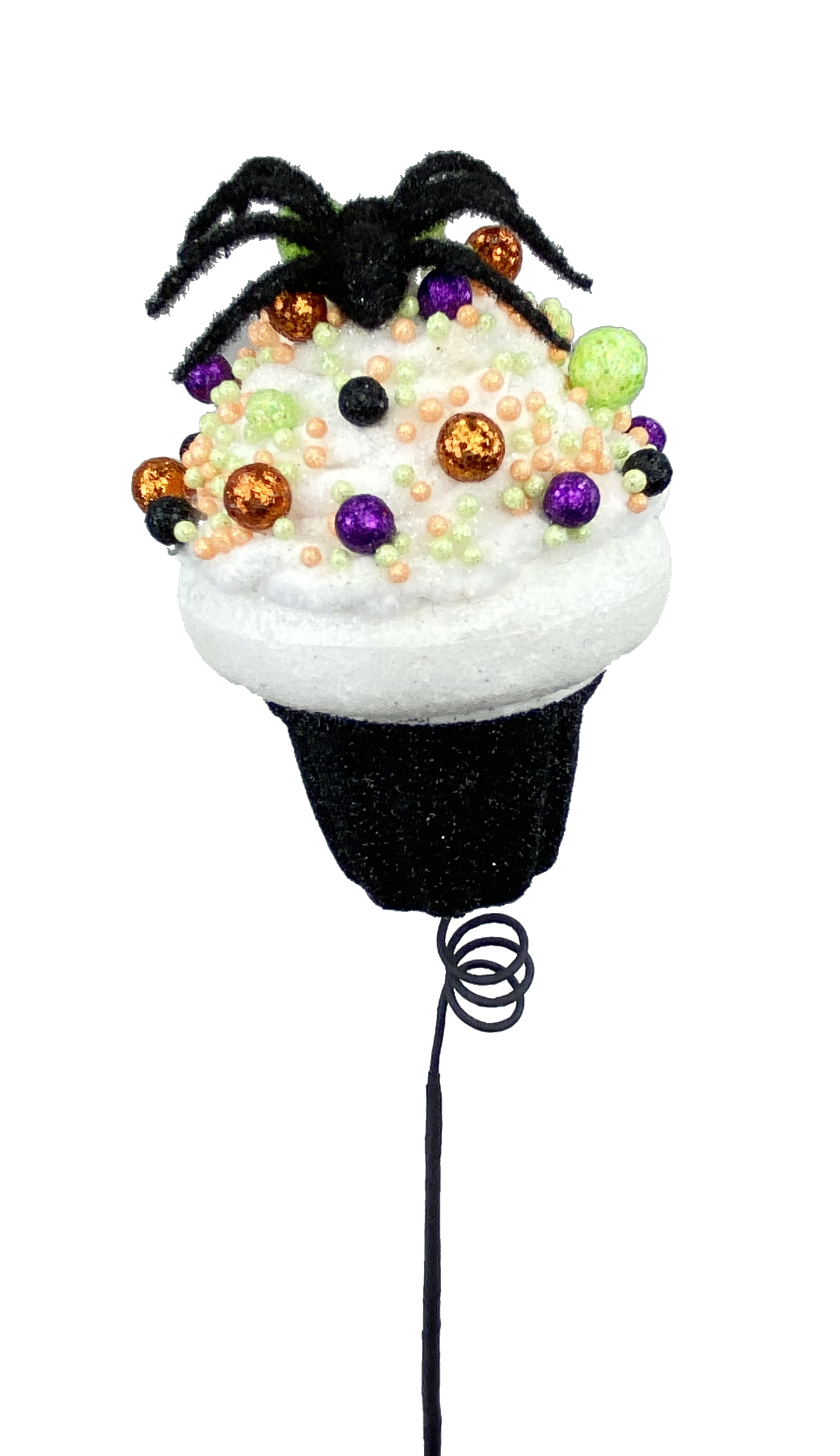 56789HAL 18" Spider Cupcake Pick Black/White/Green/Orange