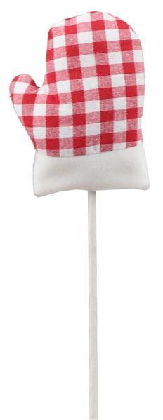 XS986135 11"L Gingham Mitten Pick Red/White