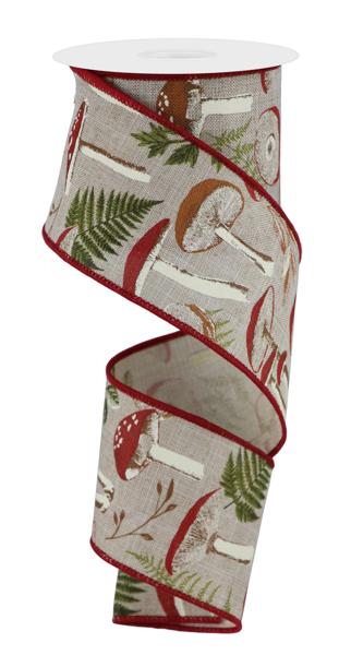RGE189718 2.5" x 10yd Mushroom Botanicals Lt Natural/Multi