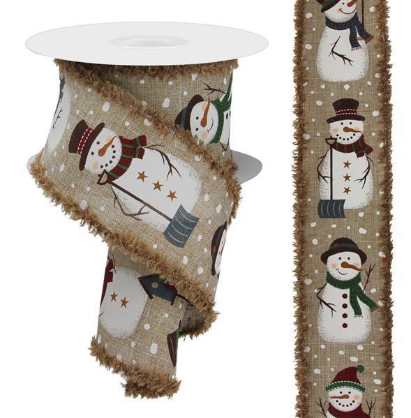 RGA80644Y 2.5" x 10yd Rustic Snowman/Drift Lt Beige/Cream/Org/Blue