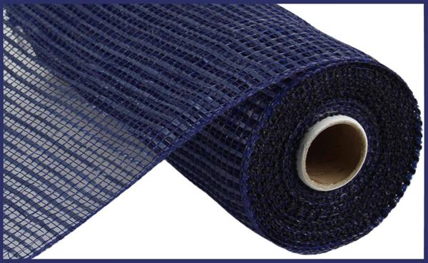 RE890019 10" x 10yd Horizontal Wide Stripe Mesh Navy Blue