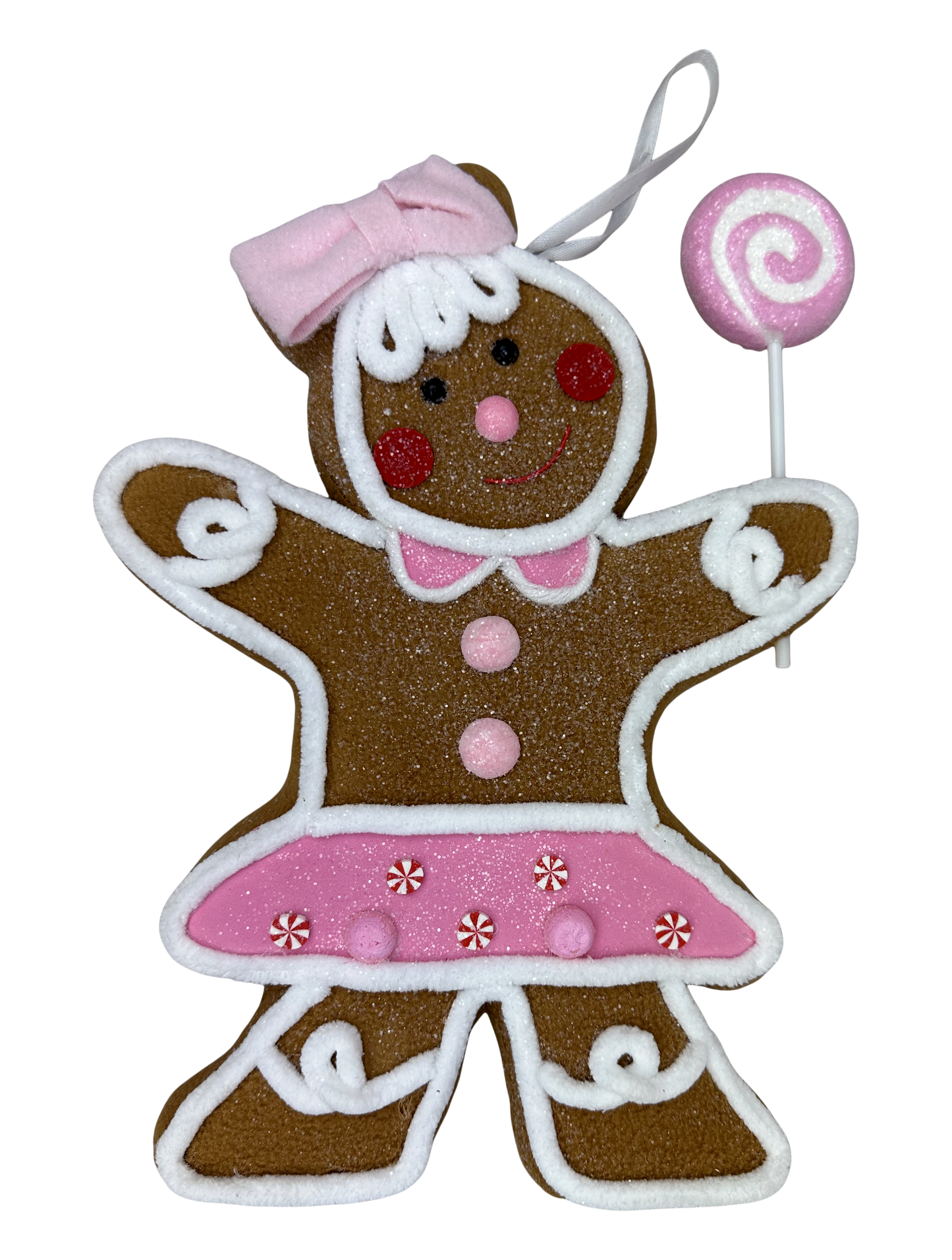 86498BNPK 10"HX8.5"WX1.5"DIA Gingerbread Girl Ornament