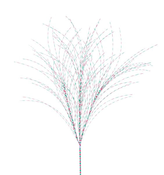 FH8113A7 28"L Striped Wispy Twig Spray Red/Green/White