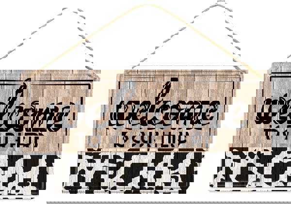 MD151402 12"H x 6"L Embossed Welcome/Herd Sign Brown/Black/White