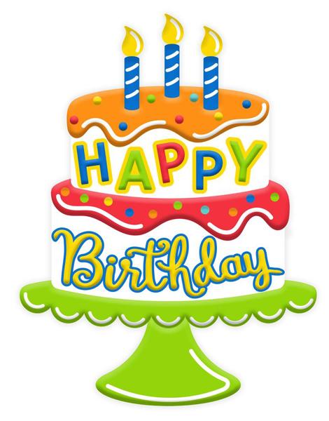 MD108860 14.5"H x 11"L Metal Birthday Cake Sign Blue/Lime/Red/Wht/Org