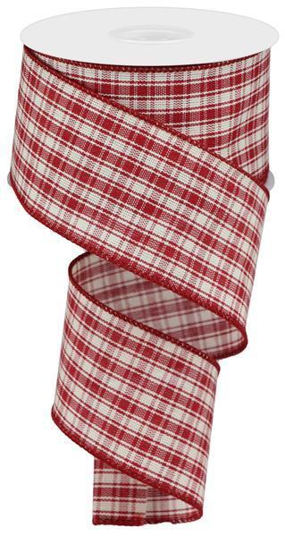 RGA188224 2.5" x 10yd Multi Check Dk Red/Beige