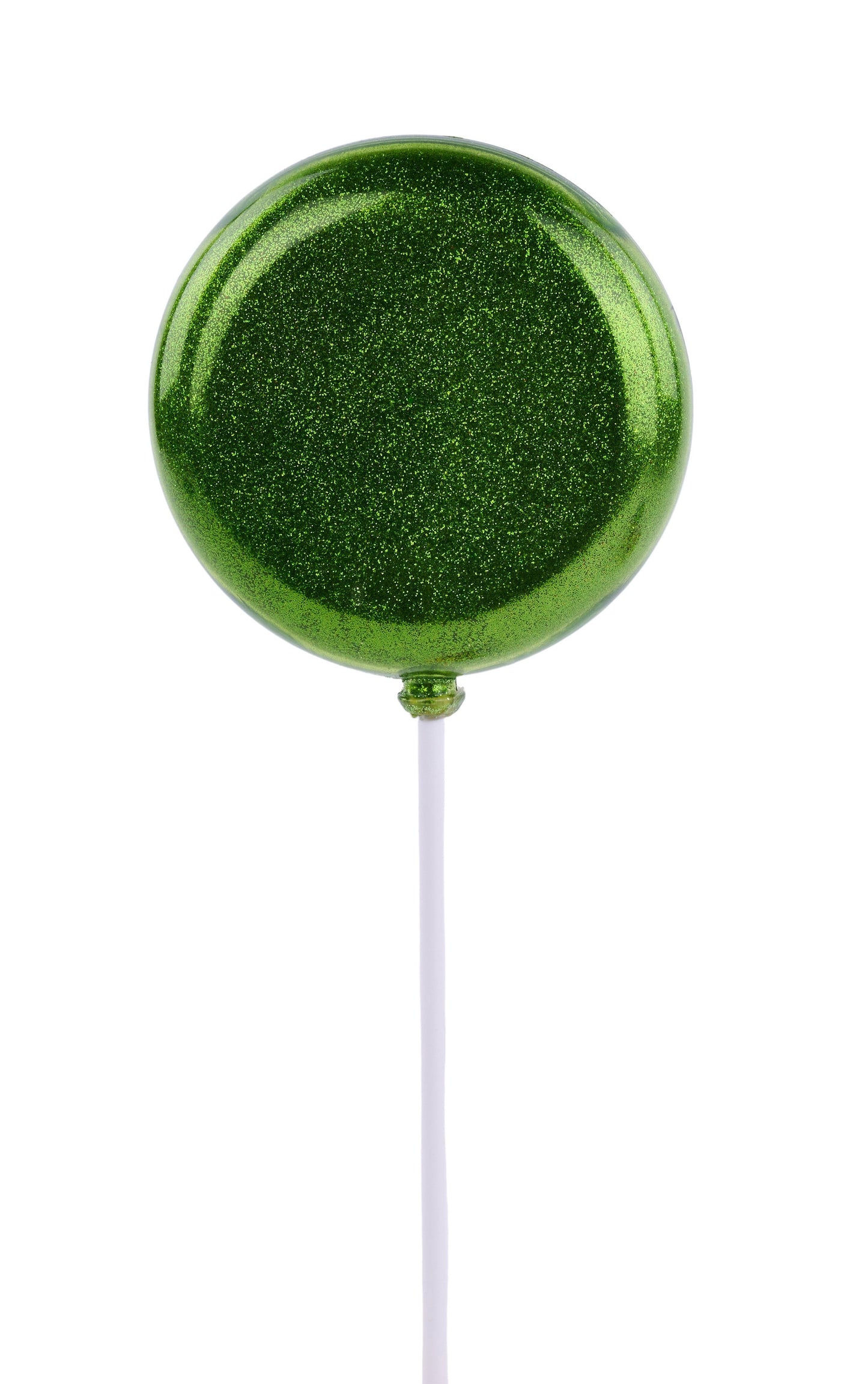 XC120569 100Mm Glitter Lollipop W/Stick, 9.75"Oal Lime Green