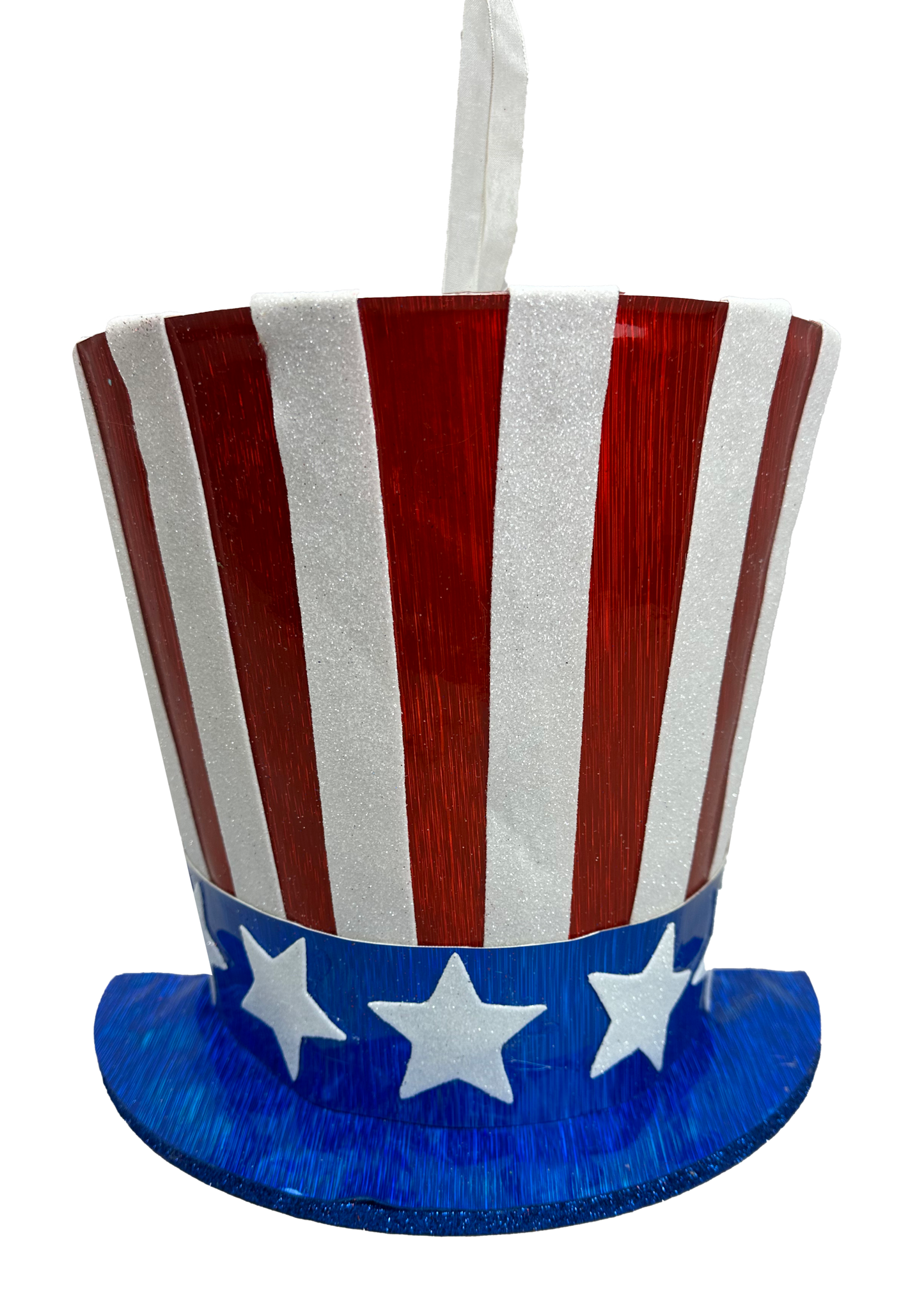 74253RWB 8.75H X 10W X 5 D Stars Stripes Half Top Hat Red,White,Blue