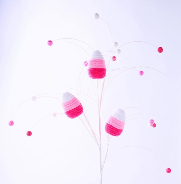 MN036643 27"L Velvet Rope Candy Corn Spray Hot Pink/Pink/White
