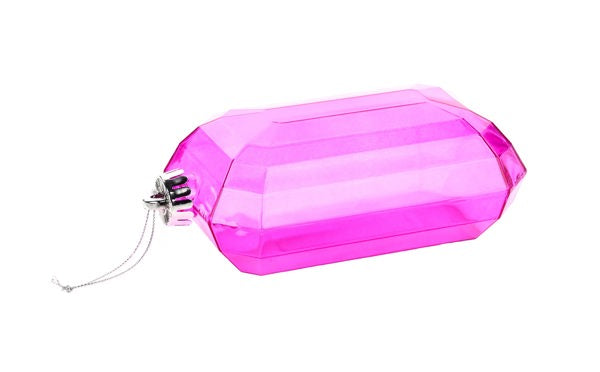 XJ5445HF 7"L x 4"W Rectangle Gem Ornament Fuchsia