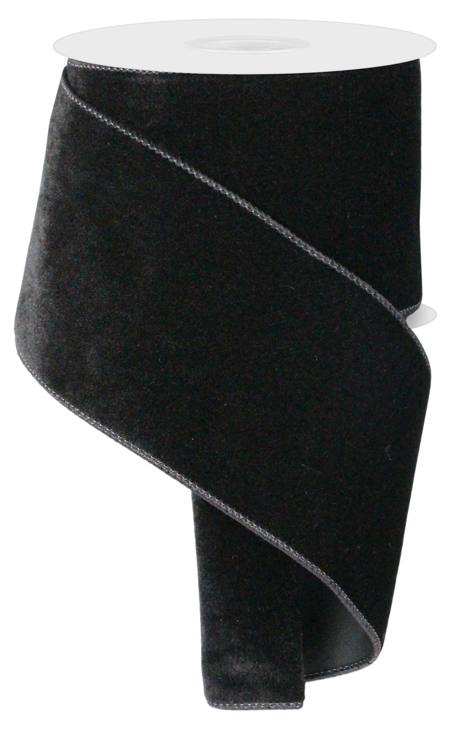 RGE166002 4" x 10yd Deluxe Velvet/Satin Backing Black