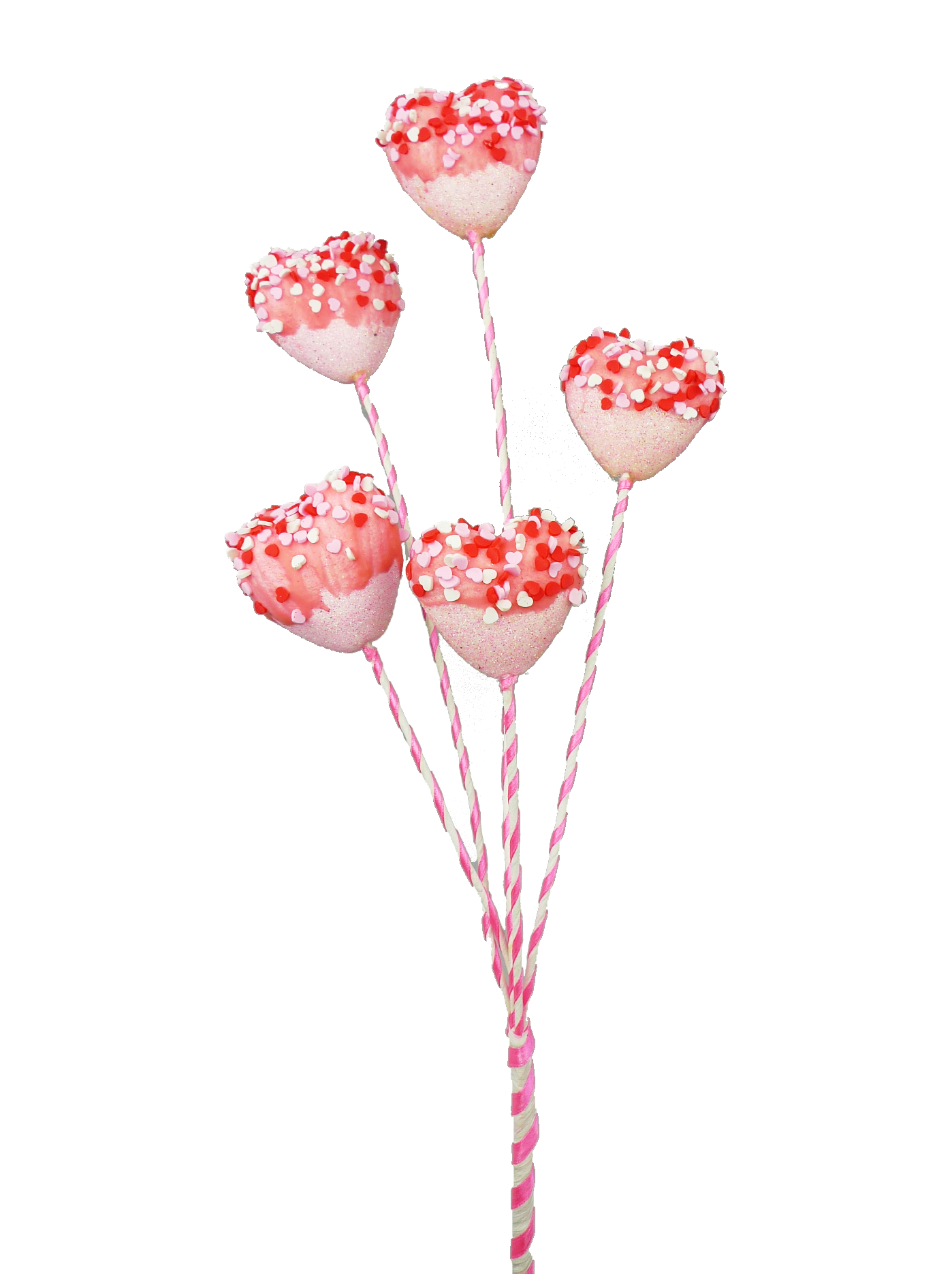 62902PK 20" Sprinkle Heart Marshmallow Spray X5 Pink