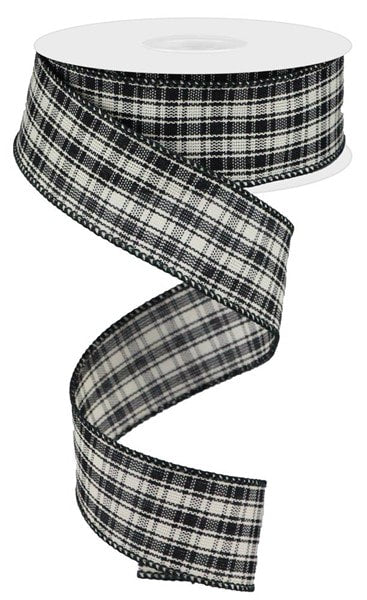 RGA188102 1.5" x 10yd Multi Check Black/Beige