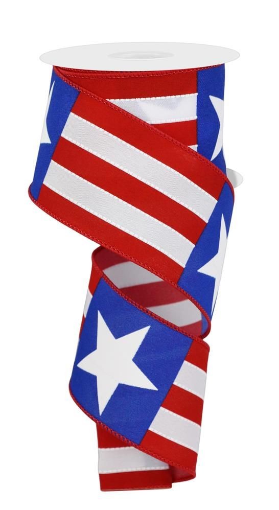 RGE163827 2.5" x 10yd Bold Star Stripes Red/White/Blue
