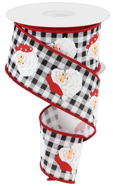RGC165227 2.5" x 10yd Vertical Santa Heads/Check Black/White/Red
