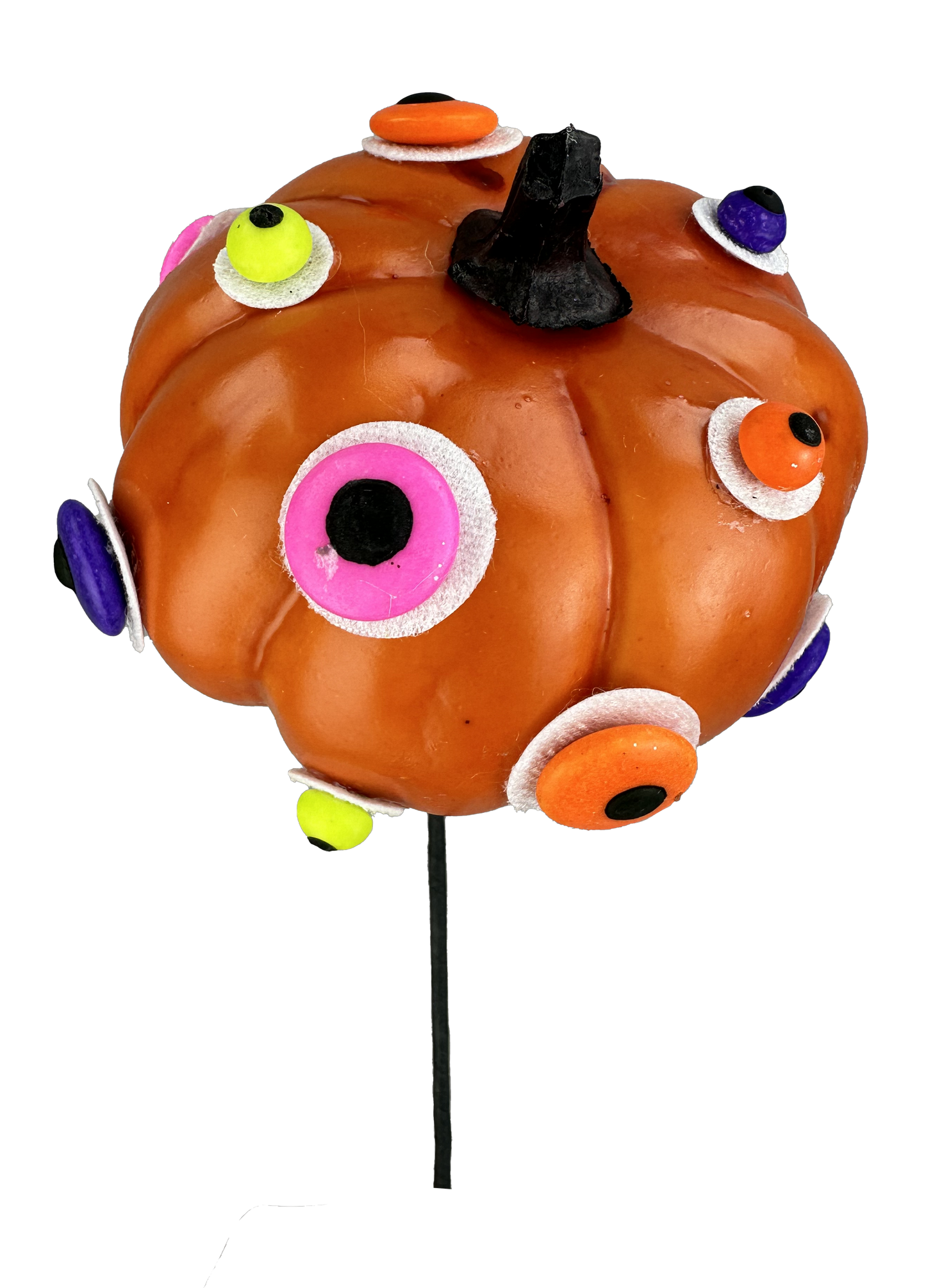 57129HAL Pumpkin Eyeballs Pick H11xDIA4.5 Orange/Purple/Pink