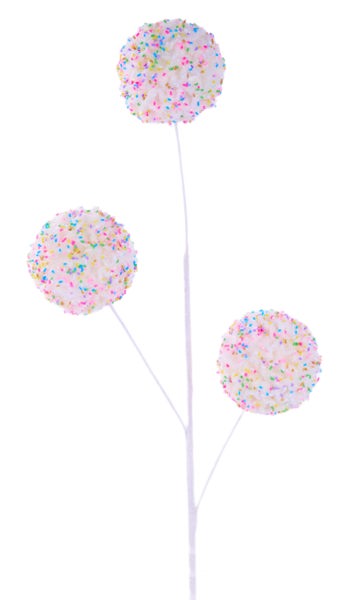 XS1259 27"L Sprinkle Cake Ball Spray White/Multi