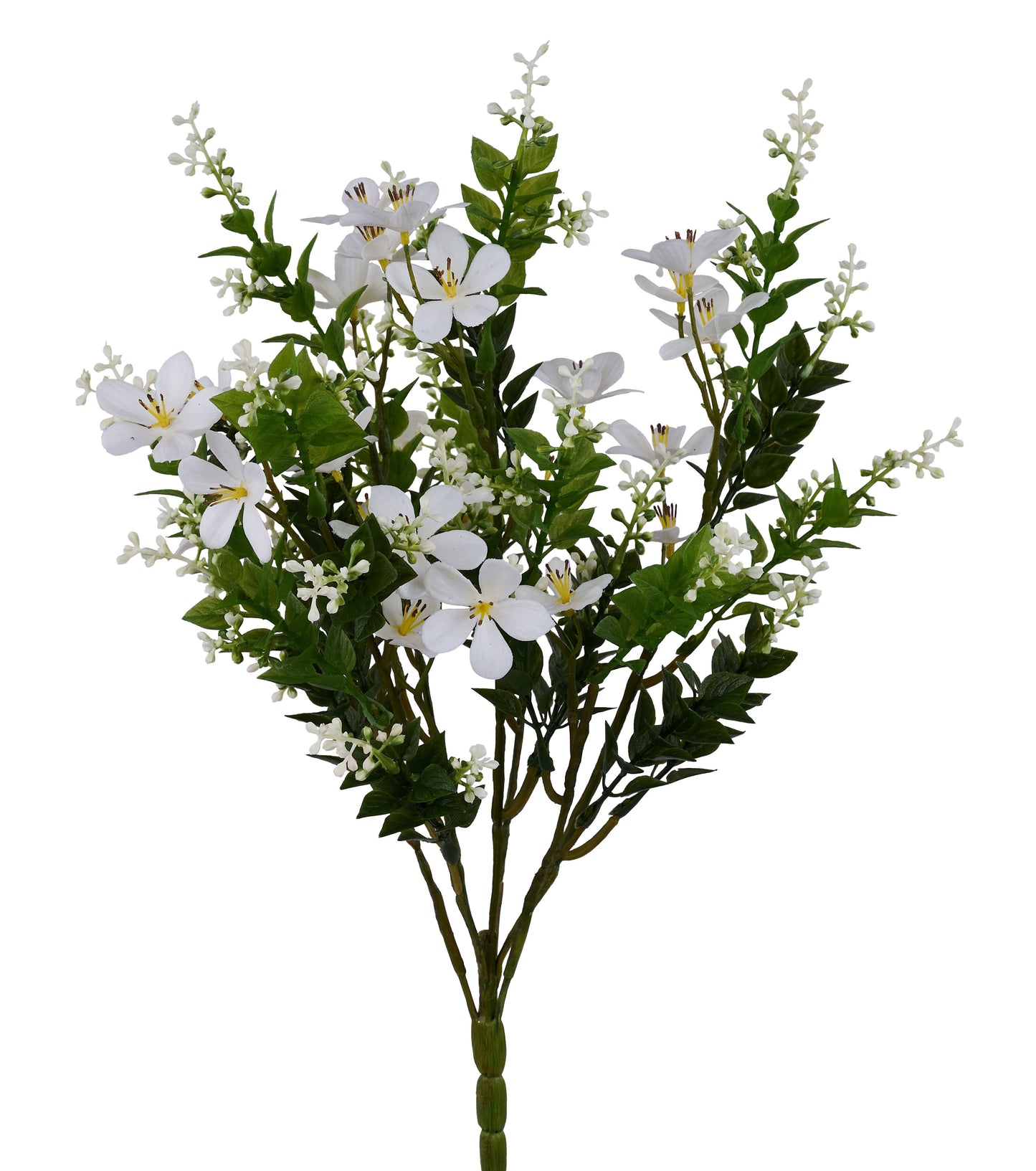 FB200127 16.5"L Flower/Berry/Leaf Bush White