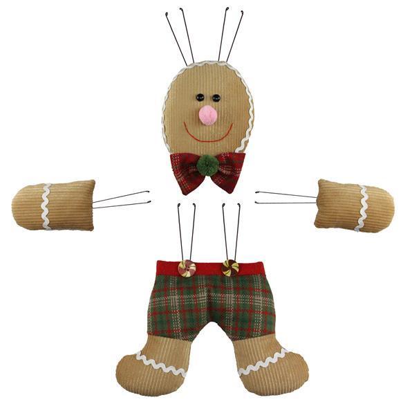 XC6167 4 Pc Mini Gingerbread Boy Decor Kit Brown/Green/Red