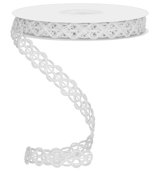 RN586127 5/8" x 10yd Open Weave Trim, Wired White