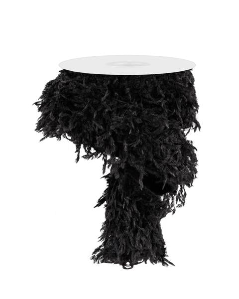 RN588502 2.5" x 10yd Furry Ribbon Black