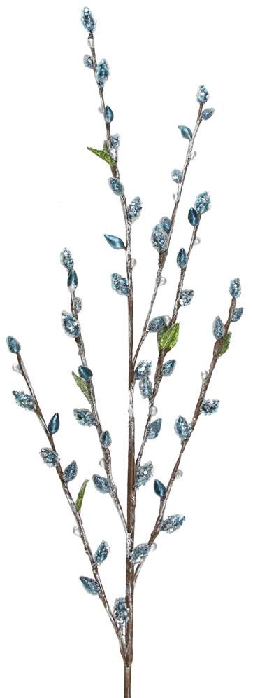 FH791403 42"L Pussy Willow Spray Blue