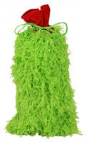 RK2684 14.5"L x 7"W The Furry Wine Bag Lime Green/Red/White