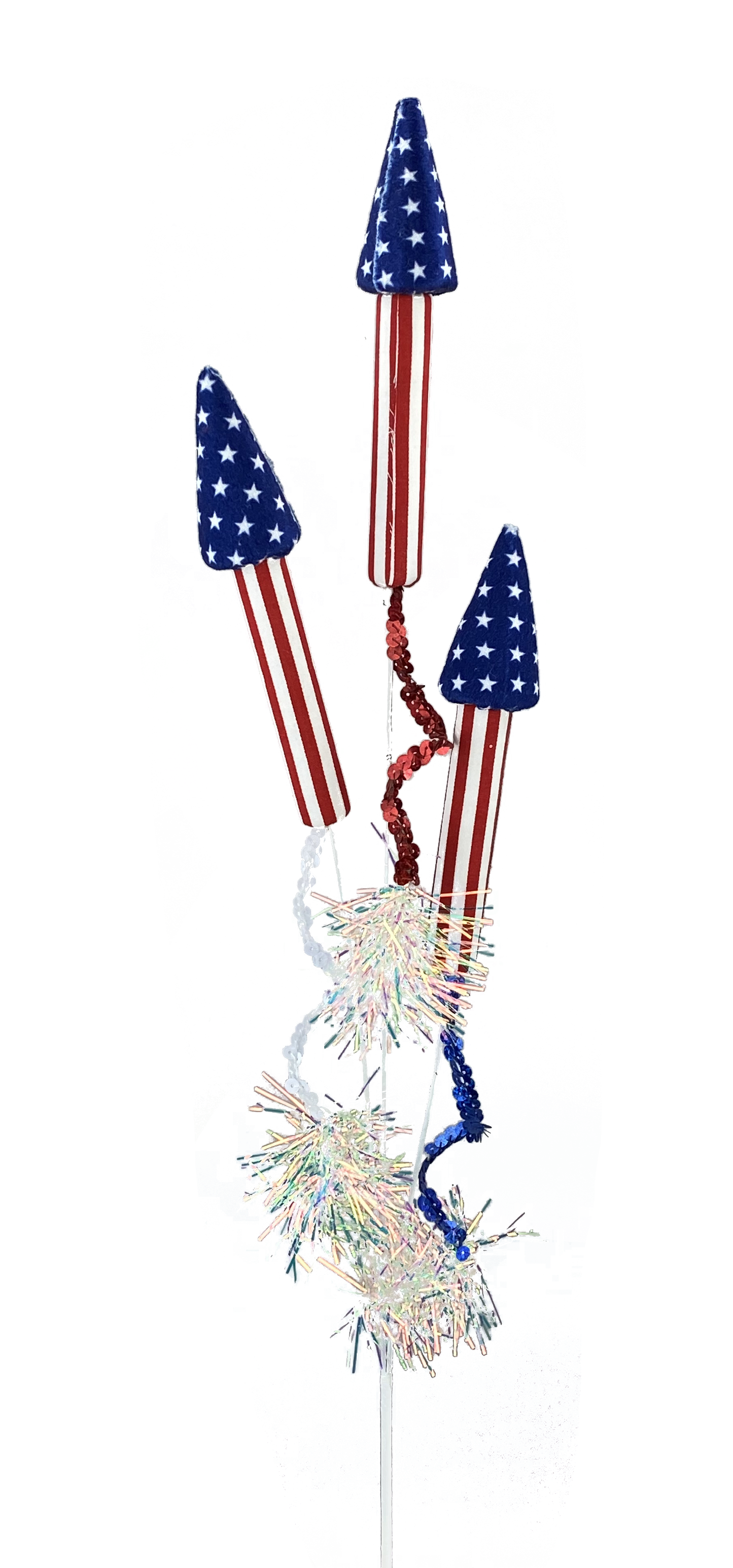 74222RWB 31"H Rocket SprayX3 Red/White/Blue